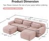 Flieks 3-Sitzer Sofa, U-förmiges Sofa, Schlafsofa, rahmenlos modular mit 2 Ottoman & 3 Kissen, rutschfester Boden, Plüsch, Rosa Bild 4