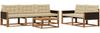 vidaXL Outdoor-Sofagarnitur mit Kissen 6 pcs Natur und Beige 3381241 Bild 2