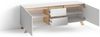 byLIVING TV-Board VALENTIN / Lowboard matt weiß mit Absetzung in Eiche-Optik / Fernsehtisch mit 2 Türen und 2 Schubkästen / Fernsehschrank im Scandi-Style / Grifflos / B 160, H 60, T 38 cm Bild 4