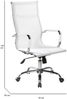 Dmora Stuhl mit Rädern Asuni, Chefsessel mit Armlehnen, Ergonomischer Bürostuhl, Weiß, 63x54h106/116 cm Bild 3