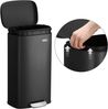 Songmics Mülleimer, geruchsdicht, Edelstahl, 30 Liter, Schwarz Bild 4
