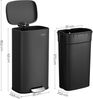 Songmics Mülleimer, geruchsdicht, Edelstahl, 30 Liter, Schwarz Bild 5