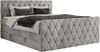 Boxspringbett, Doppelbett mit Fußteil, Multipocket-Matratzen und Topper, gestepptes Kopfteil und Front - MIREN KING DUO - 200 x 200 cm - Hellgrau Velours - H4 Bild 4