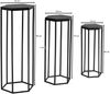 FineBuy Beistelltisch 3er Set Massivholz / Metall Satztisch Sechseckig, Säulentisch Pflanzentisch 3-teilig, Blumenständer Blumentisch Wohnzimmer, Pflanzenhocker Blumenhocker Bild 4
