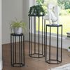 FineBuy Beistelltisch 3er Set Massivholz / Metall Satztisch Sechseckig, Säulentisch Pflanzentisch 3-teilig, Blumenständer Blumentisch Wohnzimmer, Pflanzenhocker Blumenhocker Bild 2