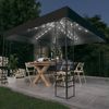 vidaXL Pavillon, Gartenzelt mit LED-Lichterkette, Stahl/Stoff Anthrazit, 2,7 x 3 x 3 m Bild 2
