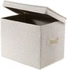 Calicosy Hohe Aufbewahrungsbox mit Deckel aus Bouclé-Stoff in Ecru - H30 cm - Ecru Bild 3