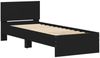 Einzelbettgestell Design für Erwachsene mit Kopfteil Schwarz 90x200 cm Holzwerkstoff d3287e Bild 3