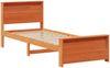 vidaXL Bettrahmen mit Kopfteil Wachsbraun 75 x 190 cm Holzwerkstoff 877253 Bild 4