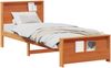 vidaXL Bettrahmen mit Kopfteil Wachsbraun 75 x 190 cm Holzwerkstoff 877253 Bild 2