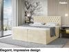 MEBLINI Boxspringbett DALIA 120x220 cm mit Bettkasten - H3/Beige Samt Polsterbett - Doppelbett mit Topper & Taschenfederkern-Matratze Bild 2
