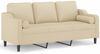 vidaXL 3-Sitzer-Sofa mit Zierkissen Creme 180 cm Stoff 3200855 Bild 2
