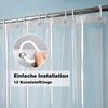 Transparenter Duschvorhang Überlänge 180x220 Wasserdicht 5 Magnete & 12 Haken Bild 2
