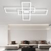 ZMH Deckenlampe LED Deckenleuchte Dimmbar - 50W Wohnzimmerlampe Weiß mit Fernbedienung Modern Design Schlafzimmerlampe Wohnzimmer Schlafzimmer Deckenbeleuchtung Geometrisch für Küche Flur Bild 2