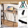 COSTWAY Computertisch, 60cm Schreibtisch Klappbar, mit Tablethalterung Metall Bild 4