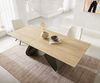 Esstisch Edge 180-220x100 Keramik Laminam® Sabbia Eichefarbig W-Gestell Effektfinish Titan Ausziehbar Bild 4