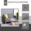 Sofa 2‑Sitzer T 117 x B 62 x H 78 cm, grau, Polyester, mit Stauraum und knopfgehefteter Rückenlehne Bild 4