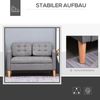 Sofa 2‑Sitzer T 117 x B 62 x H 78 cm, grau, Polyester, mit Stauraum und knopfgehefteter Rückenlehne Bild 5