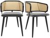 BlingBin Esszimmerstuhl 2/4/6 Stühle Esszimmerstühle mit Rattan-Rückenlehne, Loungesessel (2er Set, 2 St), Sitzkissen aus Samt-Kissen, für Restaurants, Wohnzimmer und Cafés Bild 2