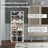 Schuhständer 7-Stöckiges Schuhregal im Retro-Stil 45 x 25 x 110,5 cm Weiß Bild 4