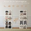 Schuhständer 7-Stöckiges Schuhregal im Retro-Stil 45 x 25 x 110,5 cm Weiß Bild 3