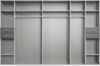 Drehtürenschrank Kleiderschrank 313cm Passepartout Spiegel Sand Grau mit Grafit Bild 2