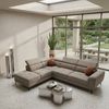 Ecksofa Sibet Links Taupe - mit Stoff - Bezug & Kopfstütze Bild 3