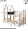 Hochbett 90x200 cm aus Holzmaterial und MDF mit Tafel, Aufbewahrungstreppe und Rausfallschutz Bild 5