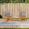 3-tlg. Garten-Lounge-Set, Gartenmöbel Wachsbraun Massivholz Kiefer Bild 3
