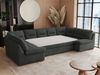 Ecksofa, Sofa big XXL, Wellenfedern, Wohnlandschaft XXL, mit Schlaffunktion - COMODO U - Dunkelgrau Stoff - Topper T25 Bild 3