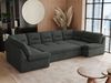 Ecksofa, Sofa big XXL, Wellenfedern, Wohnlandschaft XXL, mit Schlaffunktion - COMODO U - Dunkelgrau Stoff - Topper T25 Bild 2