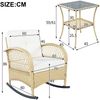 Gartenset beige-schwarz aus verzinktem Eisen, Rattan & wasserfestem Polyester-Stoff Bild 4