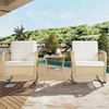 Gartenset beige-schwarz aus verzinktem Eisen, Rattan & wasserfestem Polyester-Stoff Bild 3
