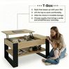 TREND WERK Couchtisch Lift-Couchtisch höhenverstellbar Sofatisch 92×54 cm mit Stauraum (verstecktem Fach Wohnzimmertisch Holz modern Wohnzimmertisch) Bild 3