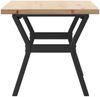 vidaXL Couchtisch Y-Gestell 100x50x45,5 cm Massivholz Kiefer Stahl 3282776 Bild 5