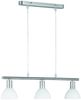 LED Balken Pendelleuchte 3 flammig Lampenschirme Glas Weiß, Breite 61cm Bild 2