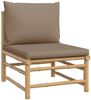 vidaXL 3-tlg. Garten-Lounge-Set mit Taupe Kissen Bambus 3155140 Bild 5