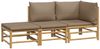 vidaXL 3-tlg. Garten-Lounge-Set mit Taupe Kissen Bambus 3155140 Bild 3