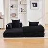 2-Sitzer Modulsofa B 200 x T 94 x H 67 cm aus Cord mit Metallrahmen, frei kombinierbar Bild 4