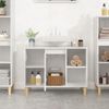 vidaXL Waschbeckenunterschrank Hochglanz-Weiß 80x33x60cm Holzwerkstoff 821286 Bild 3