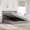 vidaXL Aufbewahrungsbett mit Matratze Hellgrau 180 x 200 cm Stoff 3371733 Bild 3
