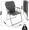 BigDean 2X Klappstuhl Faltstuhl Angelstuhl – Anthrazit/Grau robust klappbar bis 120kg belastbar - klassischer Gartenstuhl für Garten & Camping - Campingstuhl faltbar Bild 3