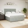 vidaXL Boxspringbett mit Matratze Hellgrau 180x200 cm Samt 3292418 Bild 3