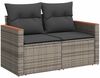 vidaXL 6-tlg. Garten-Sofagarnitur mit Kissen Grau Poly Rattan Akazie 3327490 Bild 3