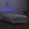 vidaXL Boxspringbett mit Matratze & LED Creme 100x200 cm Stoff 3134018 Bild 4