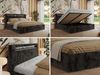 Polsterbett GOLD 5 CLASSIC 160 x 200 cm mit LED-Beleuchtung & Bettkasten, Doppelbett inkl. Lattenrost, Metall-Lift-System & Stauraum, Multipocket Matratze - Dunkelgrau Plüsch - ELORI LUX Bild 2