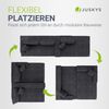 Juskys Sofa Coredo - modernes Cord Sofa mit Ottomane rechts, gemütliche Couch mit Schaumstoffpolsterung, Cordbezug & Kissen, modular - Dunkelgrau Bild 3