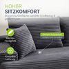Juskys Sofa Coredo - modernes Cord Sofa mit Ottomane rechts, gemütliche Couch mit Schaumstoffpolsterung, Cordbezug & Kissen, modular - Dunkelgrau Bild 4