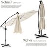 tectake Ampelschirm Sonnenschirm mit Doppeldach und LED Solar-Beleuchtung, 3,5x3,5 m, Balkonschirm Artemis, für Außen in Beige, 360° drehbar, wasserabweisend, neigbar, Kurbel, inkl. Schutzhülle Bild 3