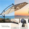 tectake Ampelschirm Sonnenschirm mit Doppeldach und LED Solar-Beleuchtung, 3,5x3,5 m, Balkonschirm Artemis, für Außen in Beige, 360° drehbar, wasserabweisend, neigbar, Kurbel, inkl. Schutzhülle Bild 4